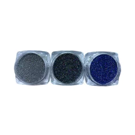 Glitter powder set, 3 pieces, holographic