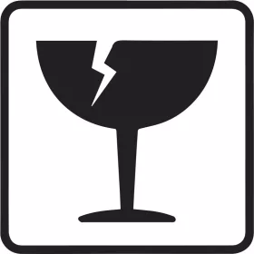 Self-adhesive label - fragile - white background 100 pcs  