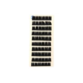 False eyelashes in rows, curved  11 mm