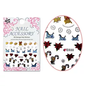 3D acrylic effect sticker  E030 Christmas patterns