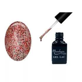 One step gel polish 5ml #258 Rust red glitter powder