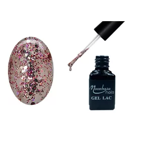 One step gel polish 5ml #259 Pink-silver glitter polish