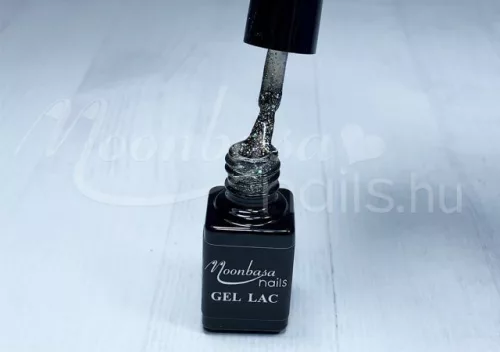 One step gel polish 5ml #261 Poison green with rainbow glitter