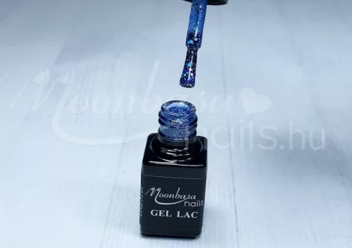 One step gel polish 5ml #262 Dark blue with rainbow glitter
