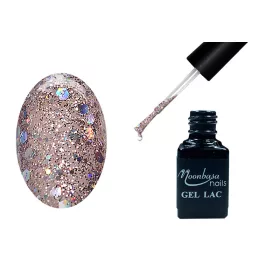 One step gel polish 5ml #263 Dark rainbow glitter top coat