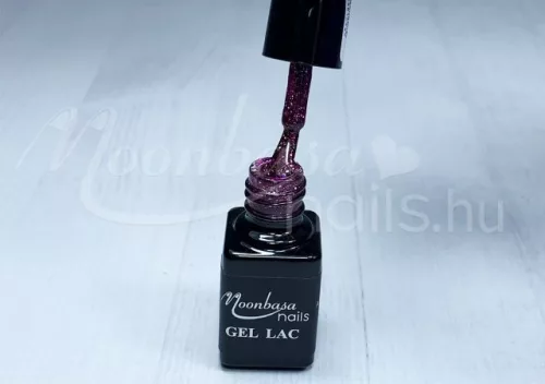 One step gel polish 5ml #264 Dark burgundy with rainbow glitter