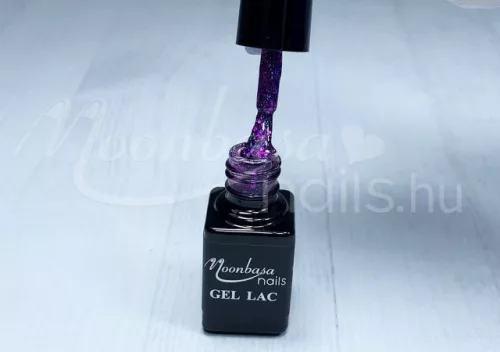One step gel polish 5ml #265 Dark purple with rainbow glitter