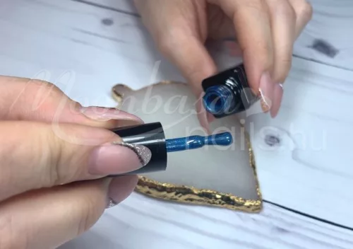 Tiger eye thermo gel polish 5ml #866 Adria blue - aniline blue