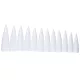 Large artificial nails, 12 pcs #002-W White - pointed