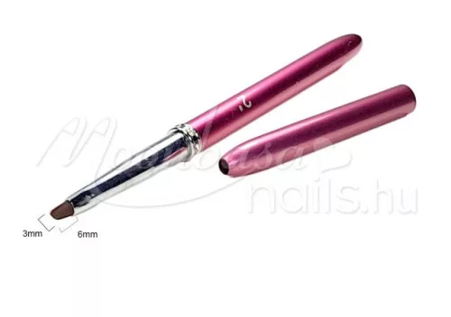 Angled gel brush  Z007-2 Pink with rhinestones