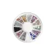 Nail decoration disc, 12 compartments, #345 Colourful drop-shaped stones