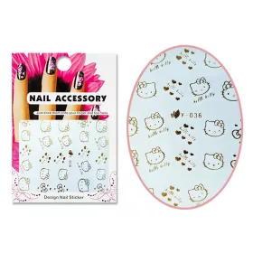 Acrylic effect sticker  Y-036 Gold Hello Kitty