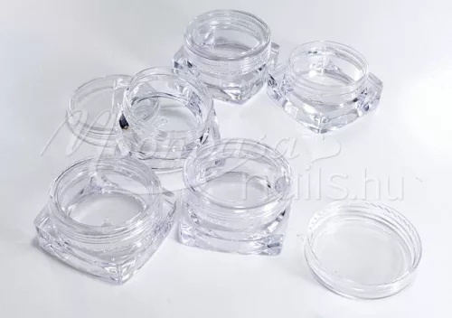 Plastic square jar 12x3 ml/tray #004 Transparent