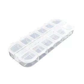Plastic storage box with 12 compartments #024 Transparent