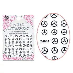 3D acrylic effect sticker  YJ031-B Black Mercedes logo