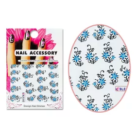 Acrylic effect sticker  BLE-1440 Blue flowers