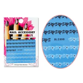   Acrylic effect sticker  BLE-0899 Black and white floral pattern series