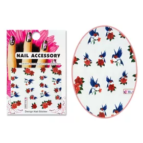 Acrylic effect sticker  BLE-2453 Swallows among roses