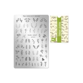 Stamping plate - Moyra  #079 Green leaves