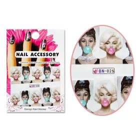   Acrylic effect sticker  BN-025 Audrey Hepburn and Marilyn Monroe Bubble Gum