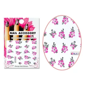 Acrylic effect sticker  BLE-1747 Pink flowers