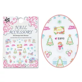 3D Acrylic Effect Sticker  E890 Neon Christmas