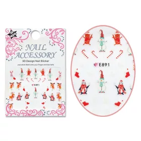 3D Acrylic Effect Sticker  E891 Funny Christmas
