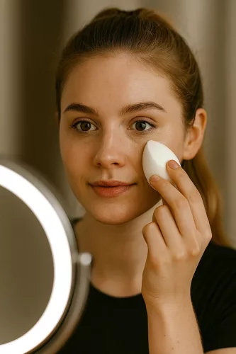 Drop-shaped cosmetic sponge  #311-W White