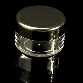 Transparent plastic jar with black lid, 7 ml #008 
