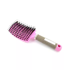 Curved hairbrush for thick hair  #001-DP Pink