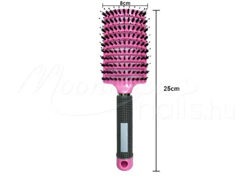 Curved hairbrush for thick hair  #001-DP Pink