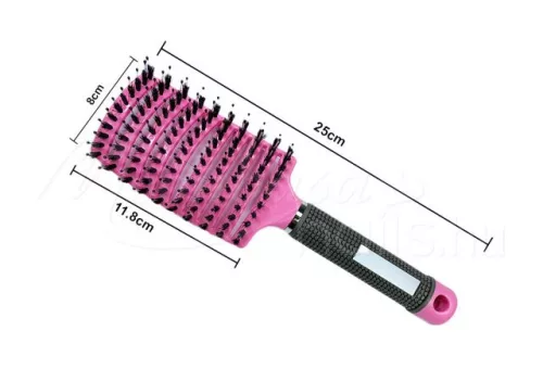 Curved hairbrush for thick hair  #001-DP Pink