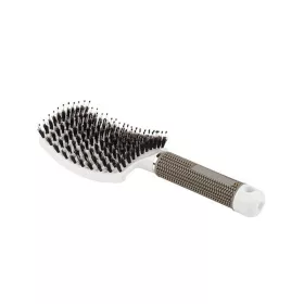 Curved hairbrush for thick hair  #001-W White