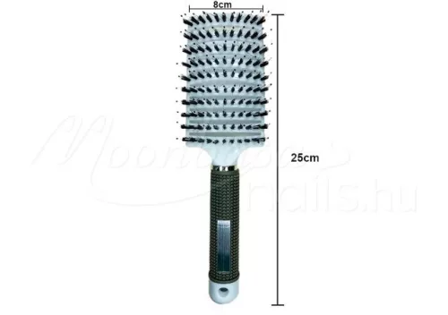 Curved hairbrush for thick hair  #001-W White