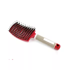 Curved hairbrush for thick hair  #001-R Red