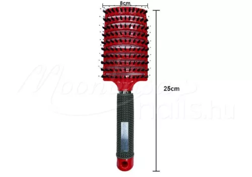 Curved hairbrush for thick hair  #001-R Red