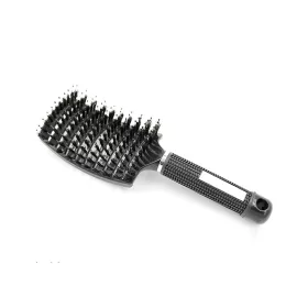 Curved hairbrush for thick hair  #001-B Black