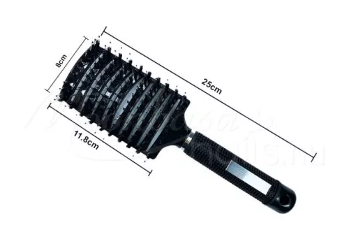 Curved hairbrush for thick hair  #001-B Black