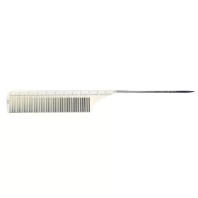 Styling comb with metal pins, antistatic  #J-06 White