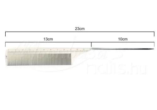 Styling comb with metal pins, antistatic  #J-06 White