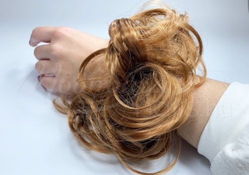 Elastic hair tie/ponytail  #A302Q5-30 Hazelnut brown