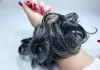 Rubber hair tie/ponytail  #A302Q5-1TDimgray Mottled grey