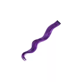 Coloured hair extensions - wavy 60 cm  Dark purple