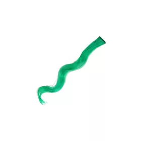 Coloured hair extensions - wavy 60 cm  Green