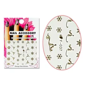 Acrylic effect sticker  Y-037G Gold pine tree and snowflake