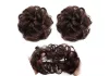 Rubber hair tie/ponytail  #A302Q5-2/33 Dark brown with red