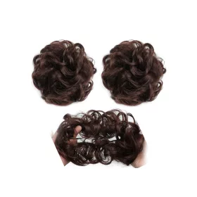 Rubber hair tie/ponytail  #A302Q5-2/33 Dark brown with red