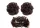 Rubber hair tie/ponytail  #A302Q5-2/33 Dark brown with red
