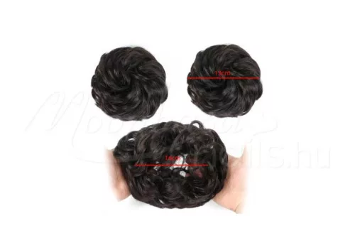 Rubber hair tie/ponytail  #A302Q5-2/33 Dark brown with red