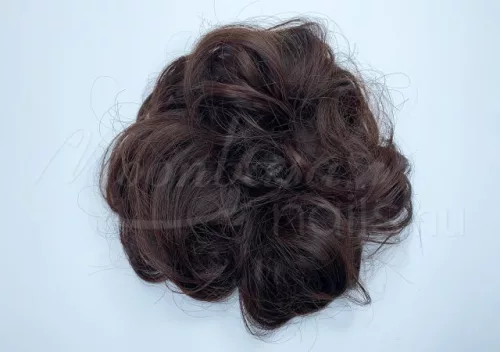 Rubber hair tie/ponytail  #A302Q5-2/33 Dark brown with red